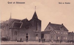Katholieke kerk van 1882 met Huize St. Anna foto collecties gemeente Deurne