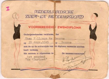 Bestand:Zwemdiploma Th Vullings afgegeven op 28-08-1945.jpg
