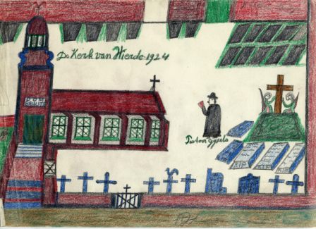 Bestand:Tekening marinus vlemmix (20) de kerk van vlierde 1924 pastoor gijzels LR.jpg