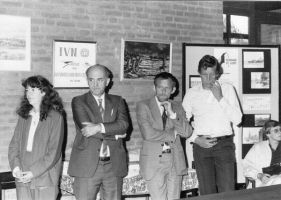 September 1982 met vlnr. Mariet Onderstal, Jo Wasser, Koen Jansen en Hans Klunder.