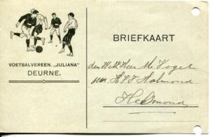 Juliana Deurne, voetbalvereeniging briefkaart 10-3-1920 a LR.jpg